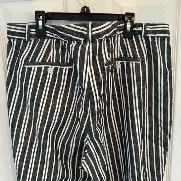 Banana Republic Women's Size 16 Black & White Striped Linen Blend Pants S0302 - Picture 5 of 7